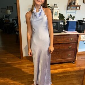 Elegant Lavender Halter Dress